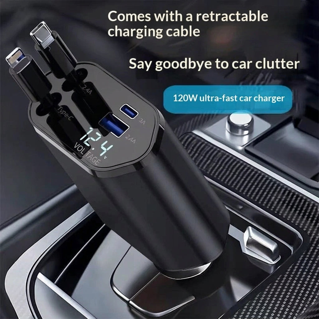 4-in-1 Retractable Car Charger