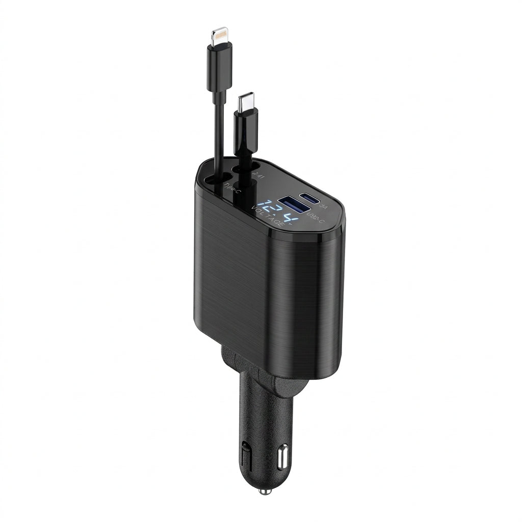 4-in-1 Retractable Car Charger