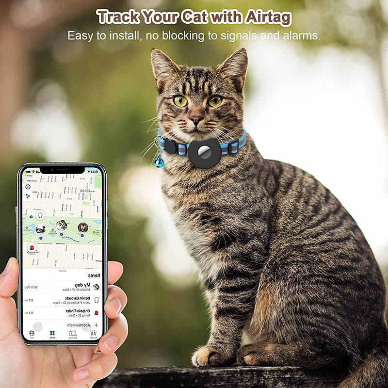 Adjustable Pet Collar | AirTag Holder & Bell