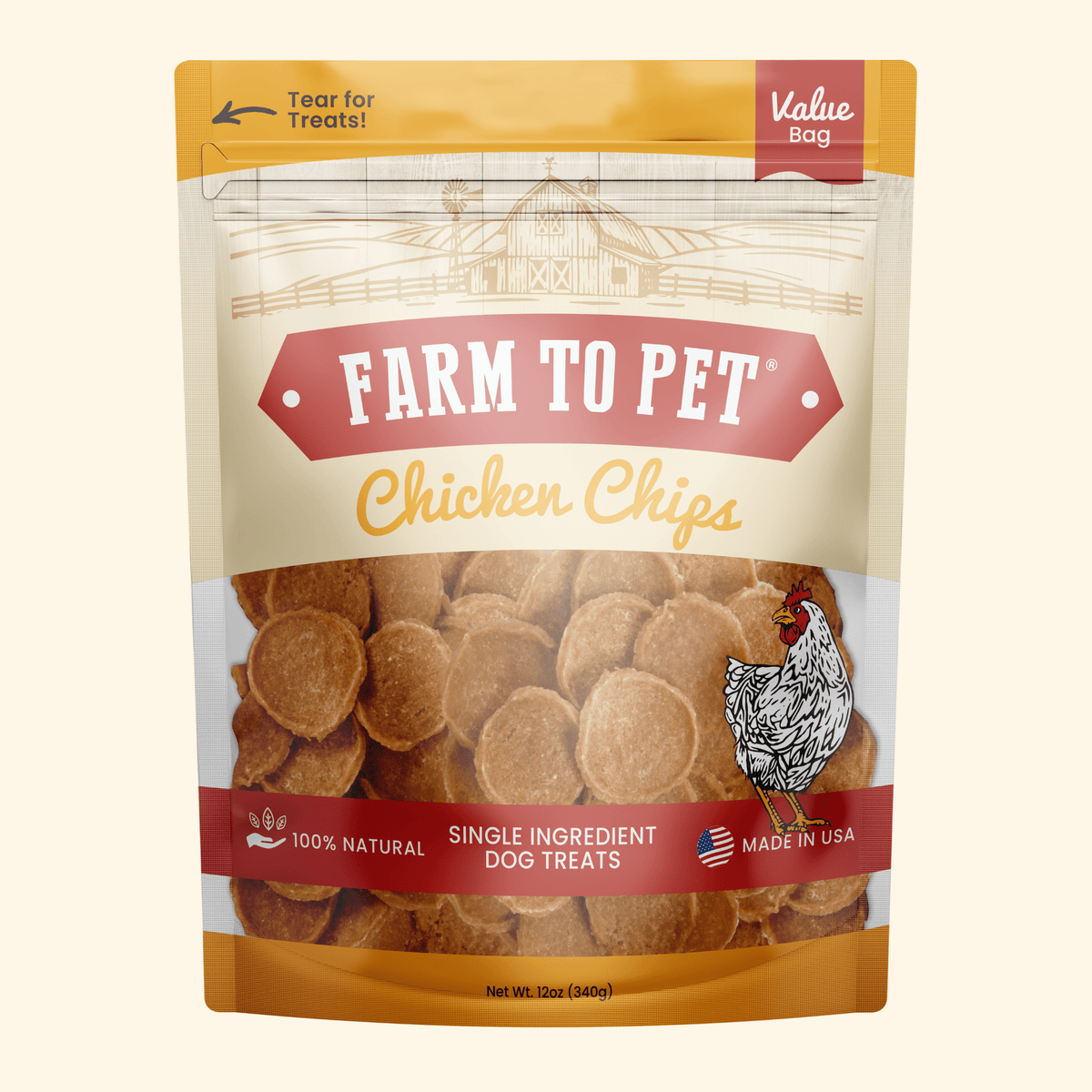 Farm to Pet Chicken Chips | Single-Ingredient Dog Treats