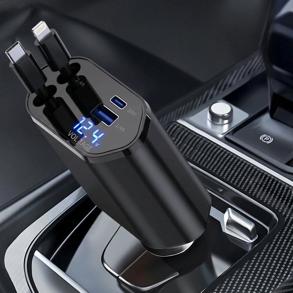 4-in-1 Retractable Car Charger