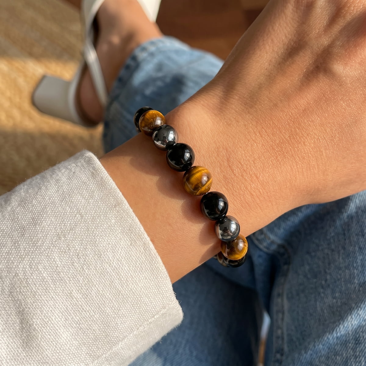 Triple Protection Bracelet | Natural Stone